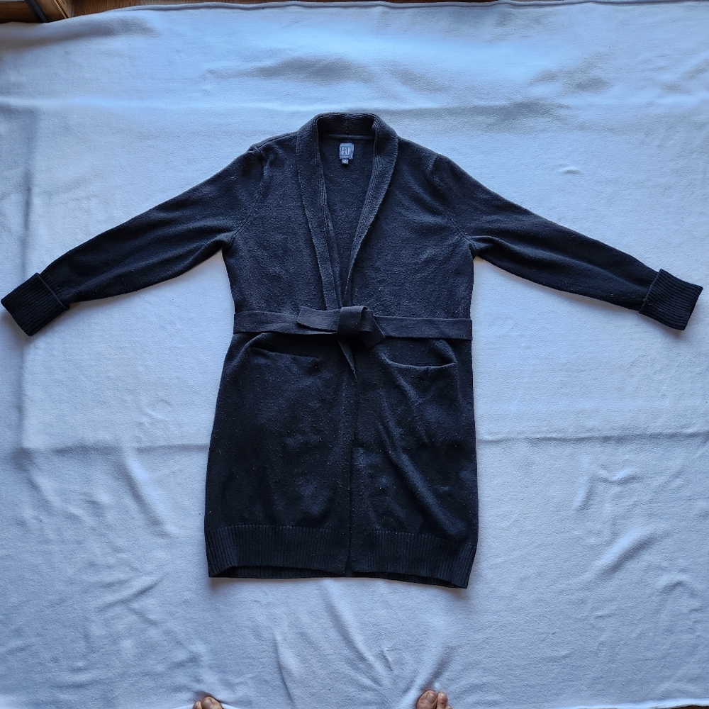GAP Faded Black Tall Long Tie Sweater